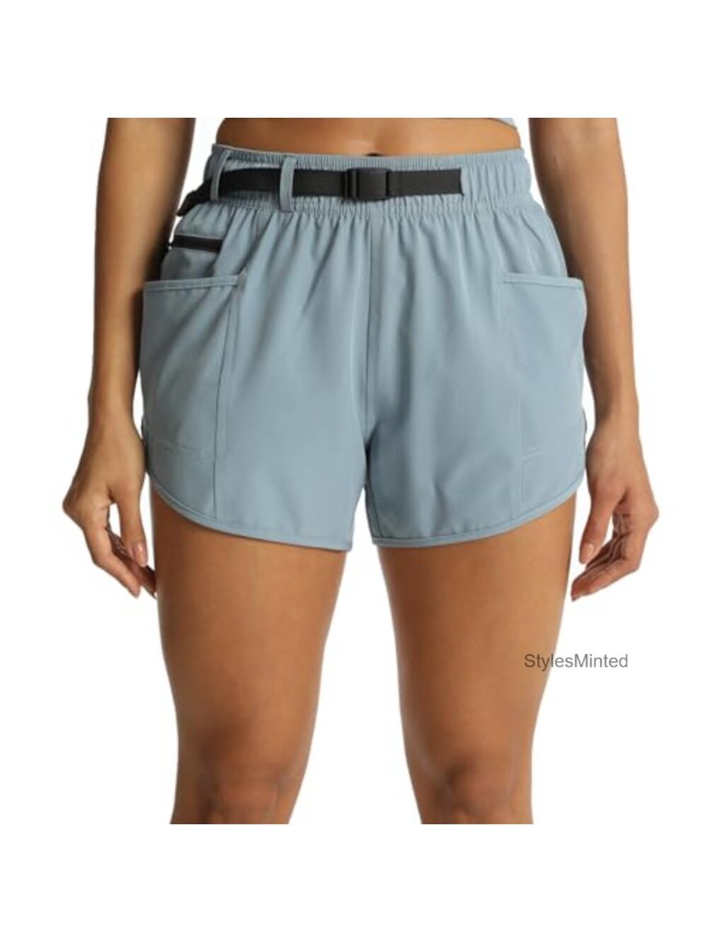 Women's Athletic Running Shorts with Liner 3 Pockets Quick-Dry